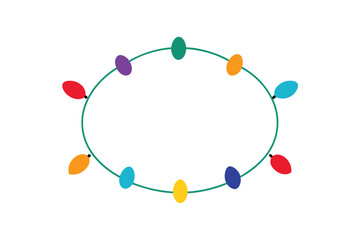 Colorful Bulb Garland with Center Space