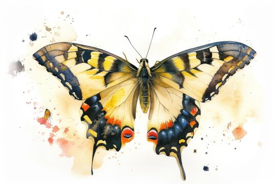 Illustration of vintage vynyl butterfly animal insect.
