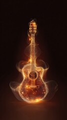 Obraz premium Fiery acoustic guitar