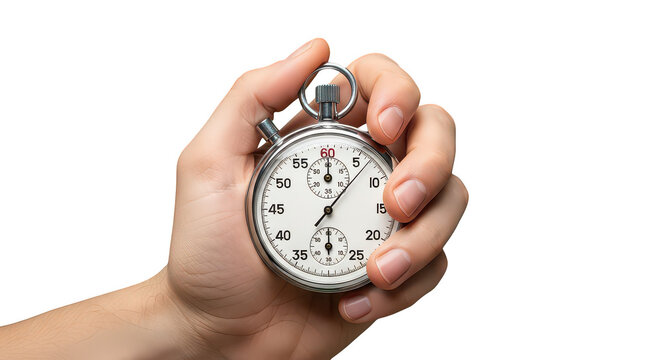 Vintage stopwatch in hand