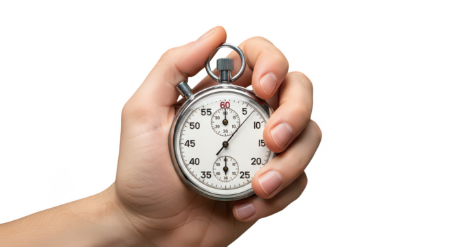 Vintage stopwatch in hand