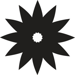 black and white abstract vector flower