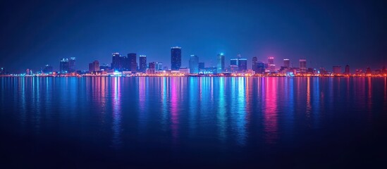 Fototapeta premium City Lights Reflecting on Water