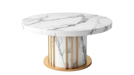 Elegant round marble dining table with gold accents and modern design for contemporary interiors