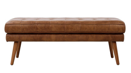 Stylish Brown Leather Bench with Modern Design for Home and Office Spaces