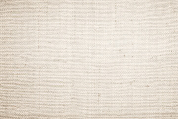 Brown sackcloth woven texture background in natural pattern. Jute hessian burlap, linen background in light beige cream color blank. Weaving canvas fiber line cotton cloth textured as organic.