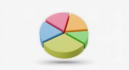 Fototapeta premium Colorful 3D Pie Chart: Data Visualization