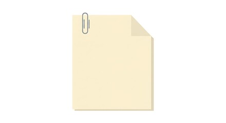 Attached Beige Paper: Simple Memo with Clip