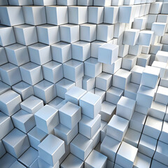 3d background with white cubes