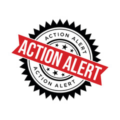 Obraz premium Action Alert Rubber Stamp Vector Template