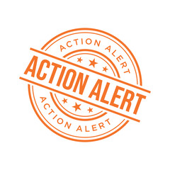 Obraz premium Action Alert Rubber Stamp Vector Template