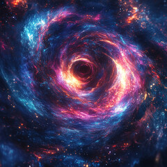 Obraz premium Swirling With Vortex Radiant Energy Streaks Neon Lig