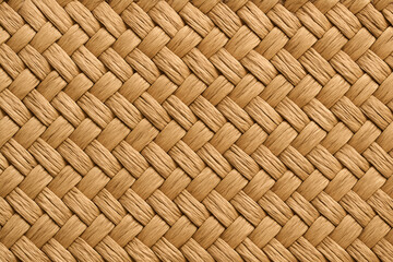 Woven straw mat diagonal pattern texture background