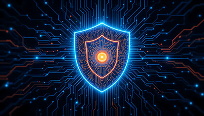 "Modern Cybersecurity Shield Icon Representing Advanced Data Security and Digital Protection"

