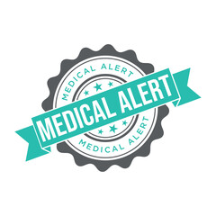 Medical Alert Rubber Stamp Vector Template