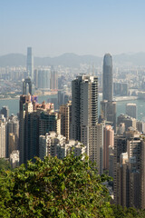 Obraz premium A photo of the Hong Kong skyline.