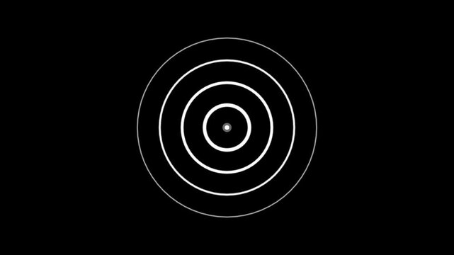 Neon circle technology radio waves signal and searching icon animation background