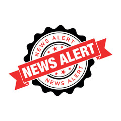News Alert Rubber Stamp Vector Template