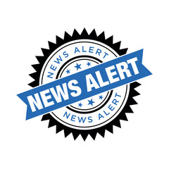 News Alert Rubber Stamp Vector Template