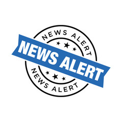 News Alert Rubber Stamp Vector Template