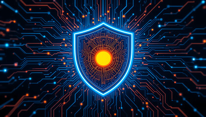 "Modern Cybersecurity Shield Icon Representing Advanced Data Security and Digital Protection"

