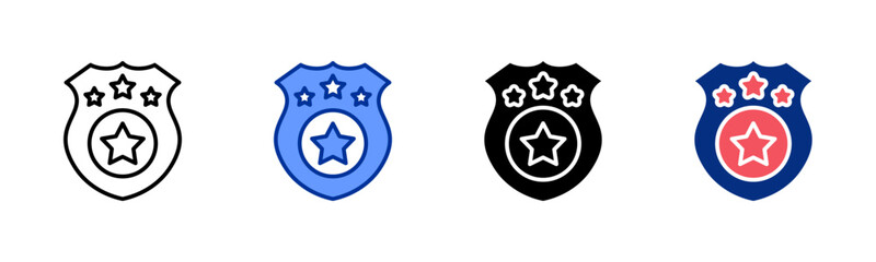 Police Shield icon sheet multiple style collection