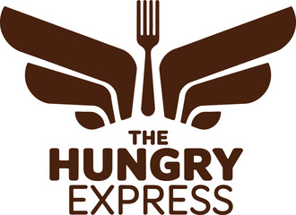 The Hungry Express logo, a stylized graphic design. - A bold, stylized logo for a food service business