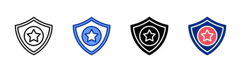 Shield icon sheet multiple style collection