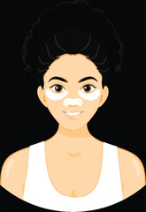 Woman happily using beauty products