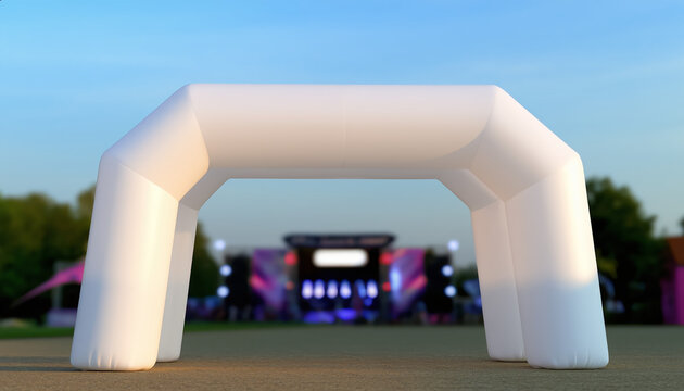 mockup of a blank Inflatable Street Gate for Festival Event, No Branding