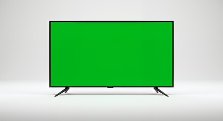 Modern Smart TV with Green Screen for Video Editing and Content Creation