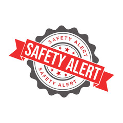 Obraz premium Safety Alert Rubber Stamp Vector Template