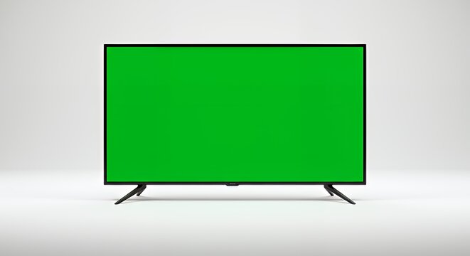 Modern Smart TV with Green Screen for Video Editing and Content Creation