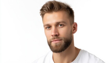 Obraz premium Stylish Young Man with Beard Looking at Camera