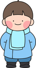 Vector image of a boy wearing a traditional Korean hanbok