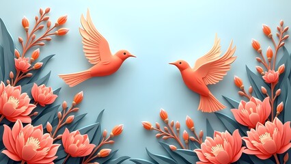 Papercraft Birds and Blossoms: A Collection of Serene and Colorful Nature-Inspired Art