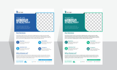 Medical Healthcare Flyer Design Template, Healthcare poster a4 template for print.