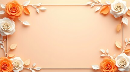  Elegant Floral Borders and Frames with Peach and Cream Roses