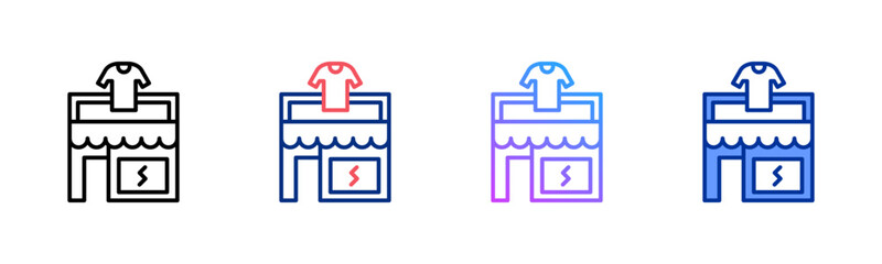 Store icon sheet multiple style collection