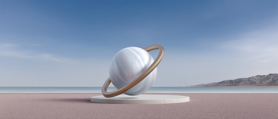 A Surreal White Sculpture on a Playful Pink Beach: An Exploration of Graphic Resources and Artistic Expression