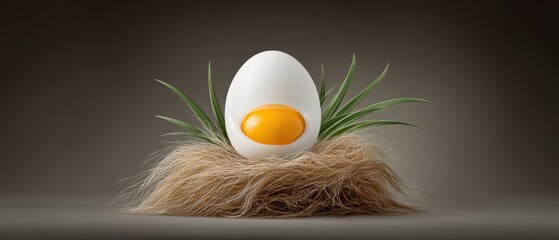 Discover the Beauty of Simplicity: A White Egg Nestled With a Vibrant Yellow Egg in a Cozy Nesting Spot