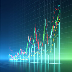 Stock market investment trading graph growth.Investment finance chart,stock