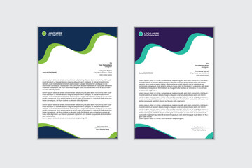 Corporate modern letterhead design bundle template with various color options. creative modern letterhead design template for your project.