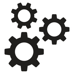 Gear icon set. Gear Settings symbol, cogwheel. Functions symbol. Settings icon vector Illustration