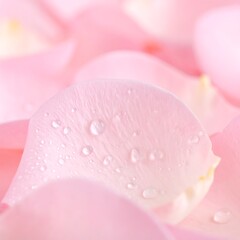 Soft Focus Pink Rose Petals with Water Droplets