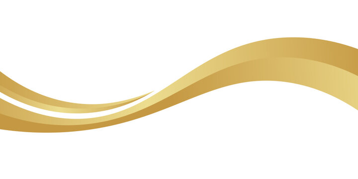 gold wave curve, golden wave corner shape for element, stripes ribbon golden graphic, striped gold. eps 10
