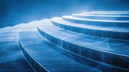 Obraz premium Unique illuminated steps create a surreal Atmosphere for artistic exploration and creativity