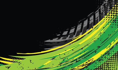 Abstract green grunge brush splash stripes racing background for car wrap sticker