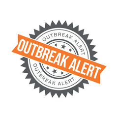 Outbreak Alert Rubber Stamp Vector Template