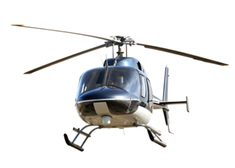 Black and white helicopter isolated on a white background png ai generated